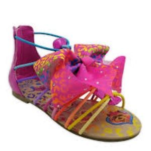 Nickelodeon JoJo Siwa Little and Big Girls' Rainbow Bow Gladiator Sandals 4
